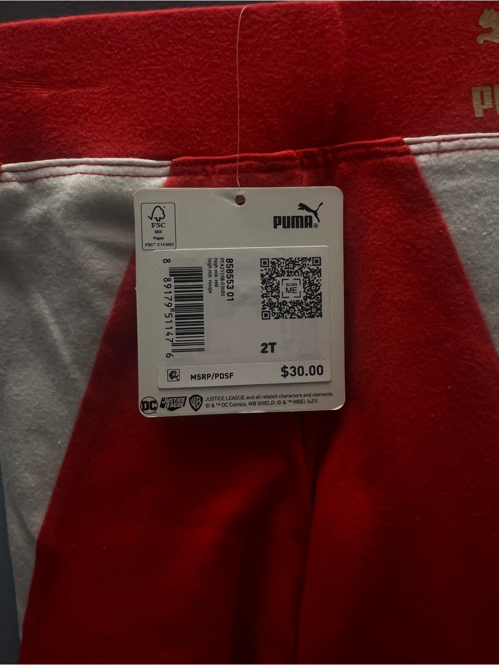 2T Wonder Woman Red Superhero Leggings - Picture 4 of 4